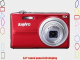Sanyo 14MP Digital Camera w/ 5x Optical Zoom 3 LCD Display - RED Color