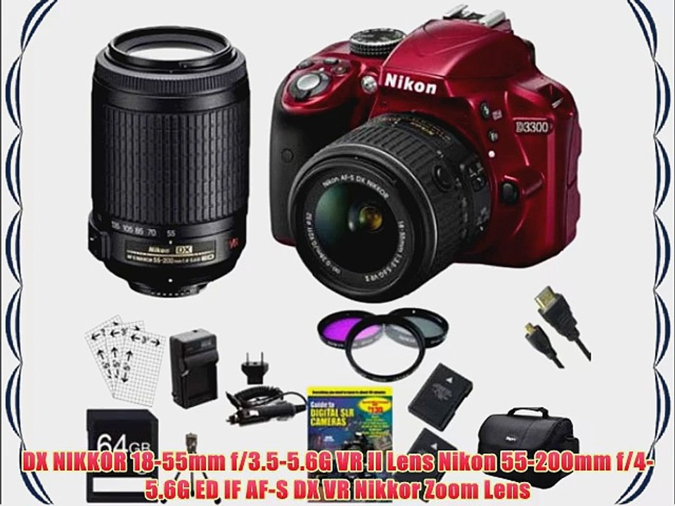 Nikon D3300 24.2 MP CMOS Digital SLR with AF-S DX NIKKOR 18-55mm f/3.5-5.6G VR II Zoom Lens