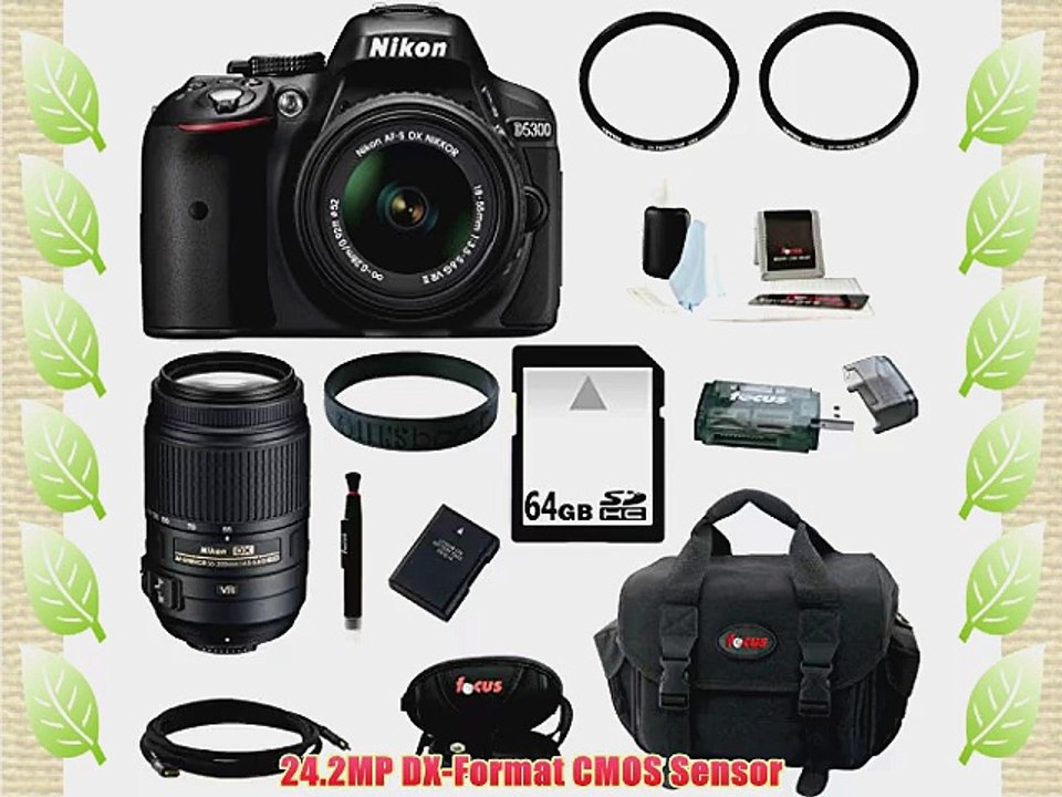 Nikon D5300 DSLR Camera with 18-55mm Lens (Black)   Nikon AF-S NIKKOR 55-300mm f/4.5-5.6G ED