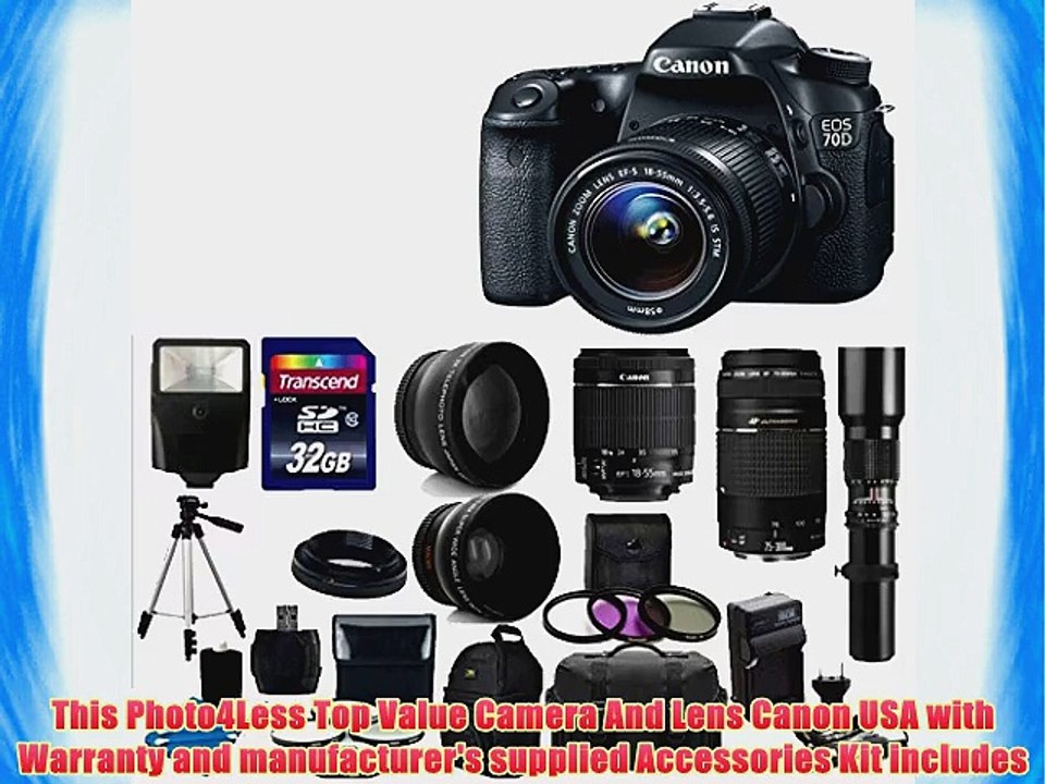 Canon EOS 70D 20.2 MP Digital SLR Camera with Dual Pixel CMOS AF Body and EF-S 18-55mm F3.5-5.6