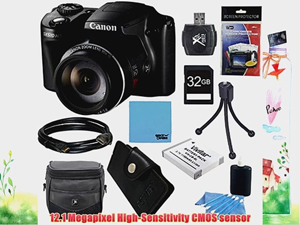 Canon PowerShot SX510 HS 12.1 MP CMOS Digital Camera with 30x Optical Zoom and 1080p Full-HD