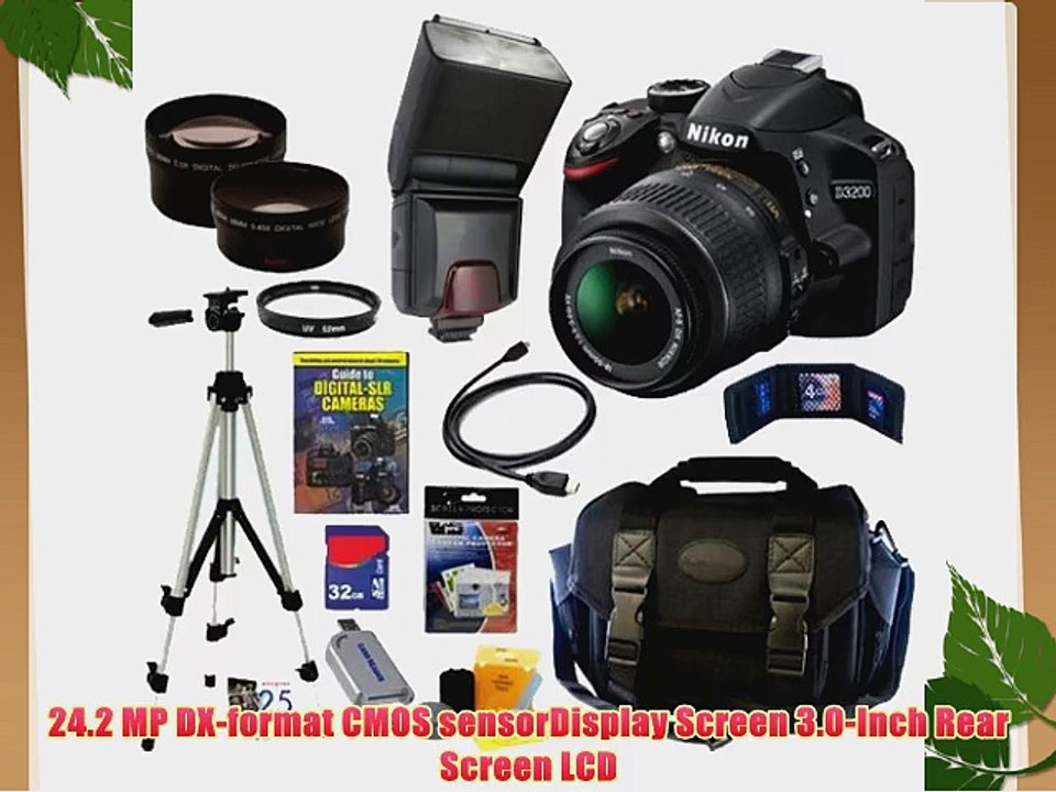 Nikon D3200 24.2 MP CMOS Digital SLR Camera (Black) with 18-55mm f/3.5-5.6 AF-S DX VR NIKKOR