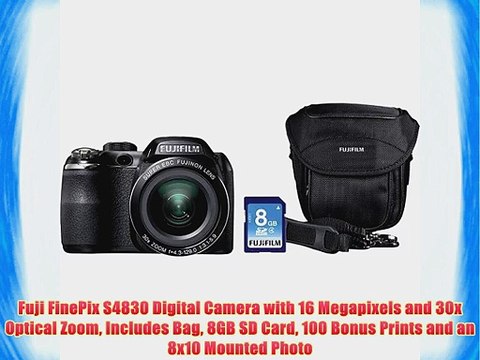 Fuji FinePix S4830 Digital Camera with 16 Megapixels and 30x Optical Zoom Includes Bag 8GB