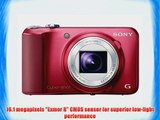 Sony Cyber-shot DSC-H90 16.1 MP Digital Camera with 16x Optical Zoom and 3.0-inch LCD (Red)