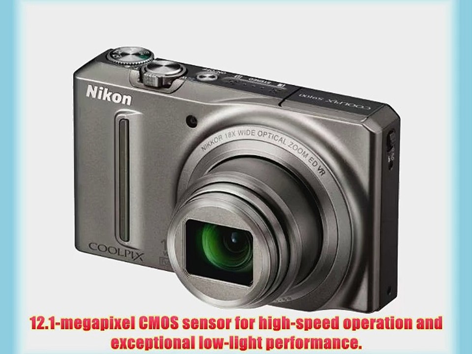 Nikon COOLPIX S9100 12.1 MP CMOS Digital Camera with 18x NIKKOR ED Wide-Angle Optical Zoom