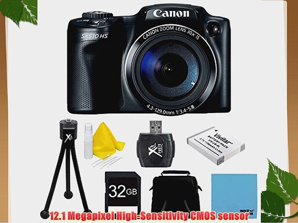 Canon PowerShot SX510 HS 12.1 MP CMOS Digital Camera with 30x Optical Zoom and 1080p Full-HD