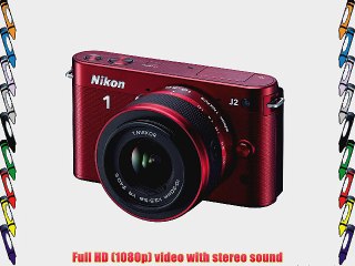 Nikon 1 J2 10.1 MP HD Digital Camera with 10-30mm and 30-110mm VR Lenses (Red)