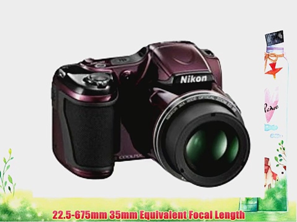 Nikon Coolpix L820 Digital Camera (Plum) - Factory Refurbished includes Full 1 Year Warranty
