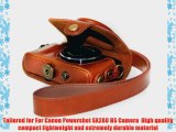 MegaGear Ever Ready Protective Fitted Ligth Brown Leather Camera Case  Bag for For Canon PowerShot