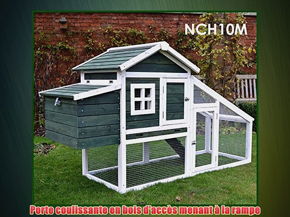 FeelGoodUK Poulailler 2 volailles Rampe d'acc?s et tiroir ? d?jections - NCH10 M VERT