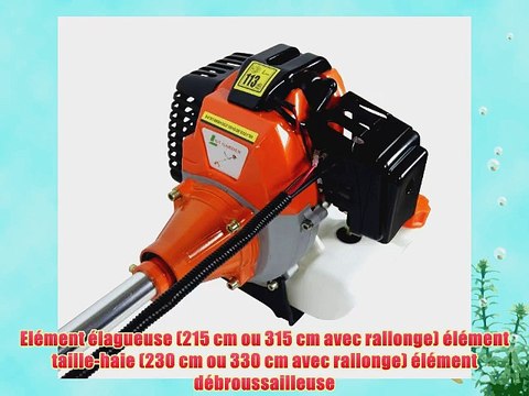 4 en 1 GT GARDEN : tron?onneuse d?broussailleuse taille-haie thermique RALLONGE
