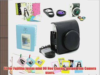 Fujifilm Instax Mini 90 Instant Camera Accessory Bundles Set( Included: Black Fujifilm Instax