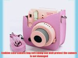 Woodmin Pink Vintga PU Leather Fuji mini case bag Fujifilm Instax Mini 8 Case