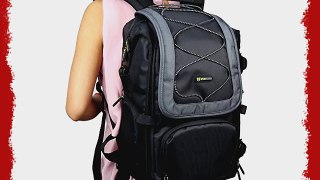 Evecase Digital SLR Cameras Lens Accessories All-Purpose Backpack Gadget Bag Case - Black for