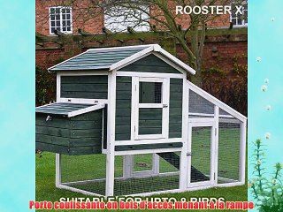FeelGoodUK Poulailler volailles Rampe d'acc?s et tiroir ? d?jections - ROOSTER X VERT
