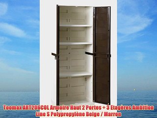 Toomax ART206COL Armoire Haut 2 Portes   3 Etag?res Ambition Line S Polypropyl?ne Beige / Marron