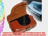 MegaGear Ever Ready Protective Light Brown Leather Camera Case Bag for Case for Canon Powershot