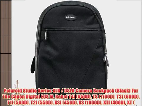Polaroid Studio Series SLR / DSLR Camera Backpack (Black) For The Canon Digital EOS M Rebel
