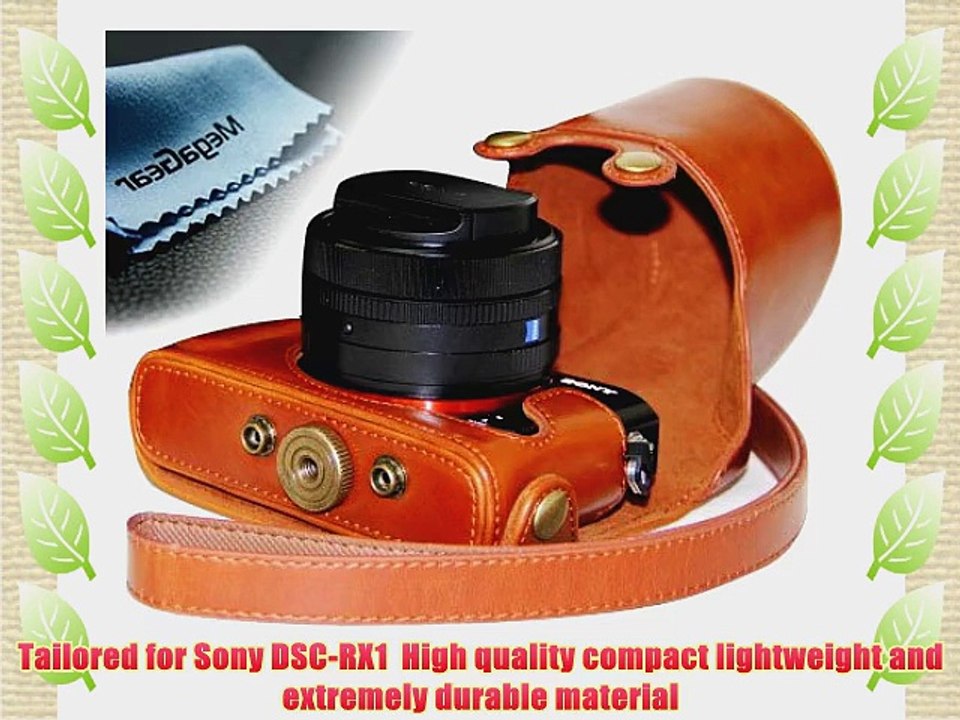 MegaGear Ever Ready Protective Light Brown Leather Camera Case  Bag for Sony DSC-RX1 RX1