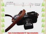 Level-Adjustable Handmade Genuine Leather Camera Shoulder Neck Strap Canon Olympus Samsung