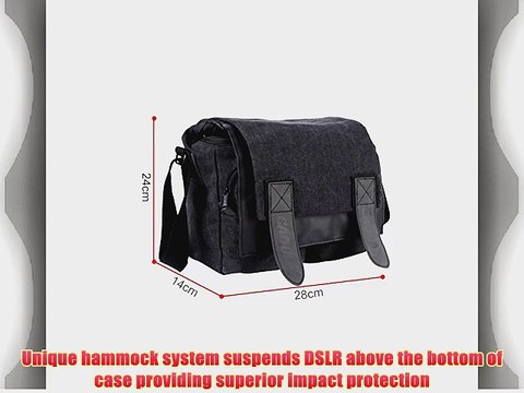 Eggsnow DSLR SLR Camera Shoulder Bag Waterproof Canvas Computer Case (1 Camera 2 Lenses