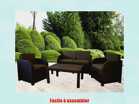 Chalet-Jardin 12SAINTTROPEZ Salon Bas de Jardin PVC Gris Anthracite 129 x 63 x 77 cm