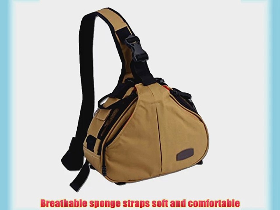 Modovo Nylon Triangle DSLR SLR Camera Bag Messenger Bag 12x 5x 9 Khaki