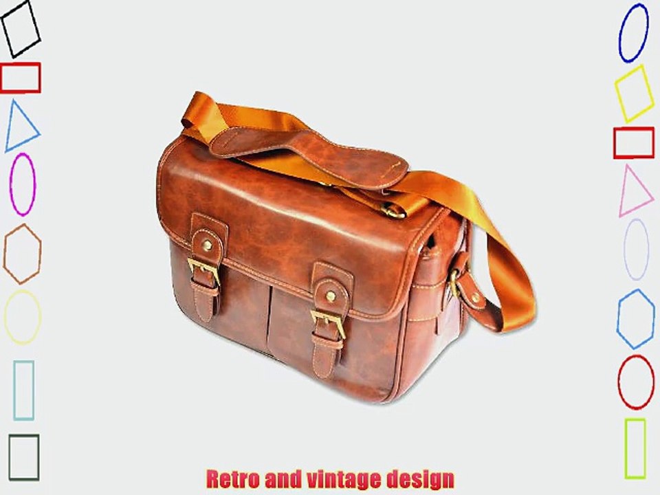 Retro Shoulder DSLR SLR Leather Bag for Canon Nikon Sony Olympus Panasonic Camera - Brown