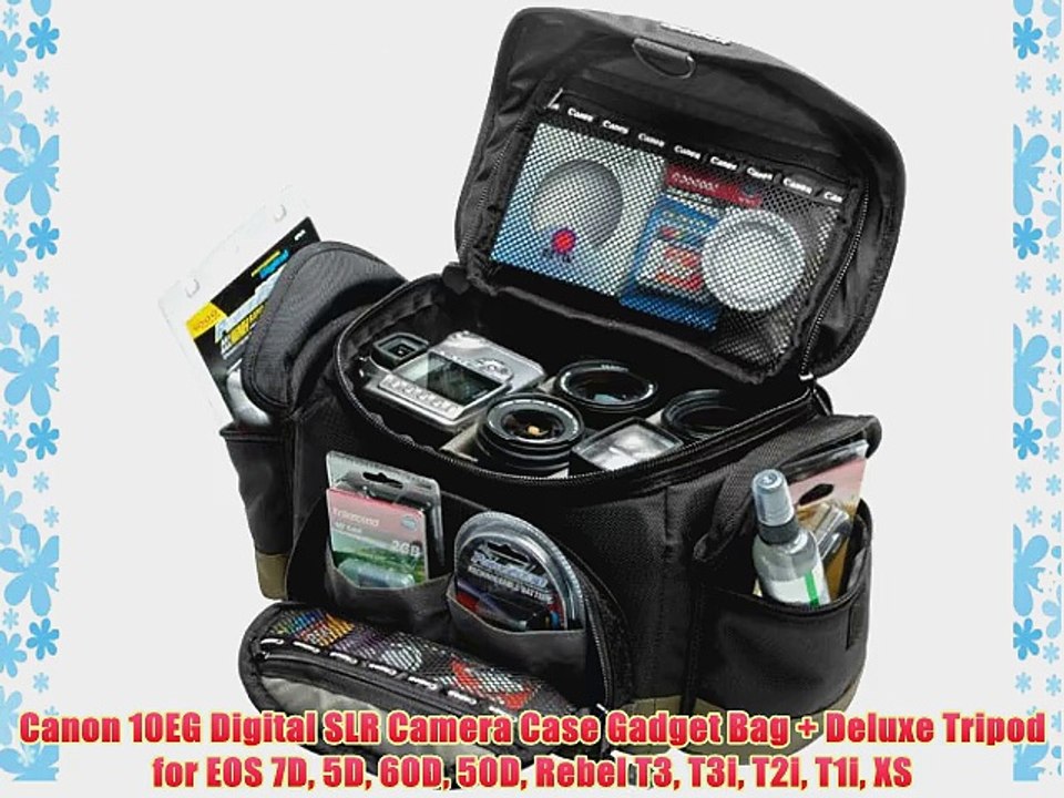 Canon 10EG Digital SLR Camera Case Gadget Bag Deluxe Tripod for EOS 7D 5D  60D 50D Rebel T3 - video Dailymotion
