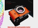 Gariz Genuine Leather XS-CHA7R Camera Metal Half Case for Sony Alpha A7S A7R A7 Orange