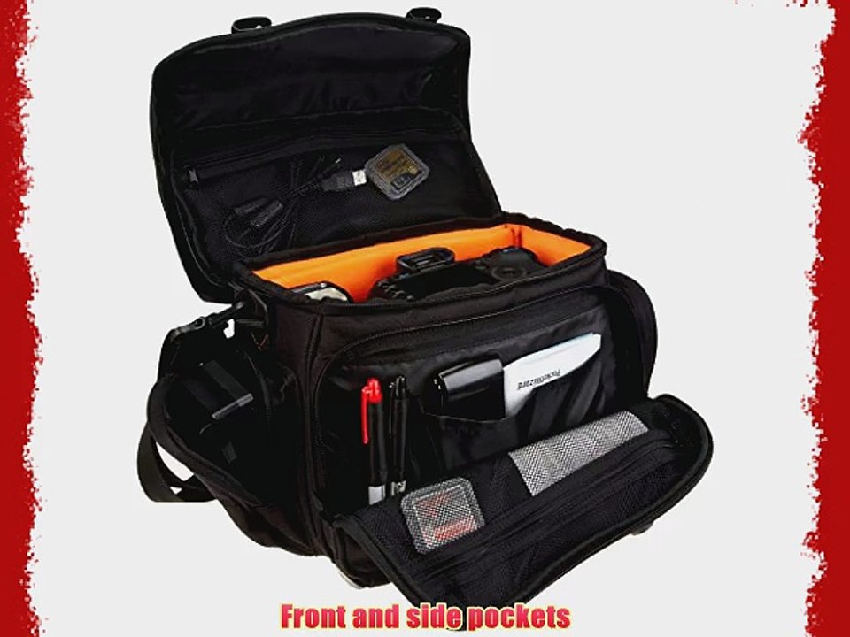 Camson Large SLR DSLR Gadget Bag with Shoulder Strap and Tripod holder (Black)