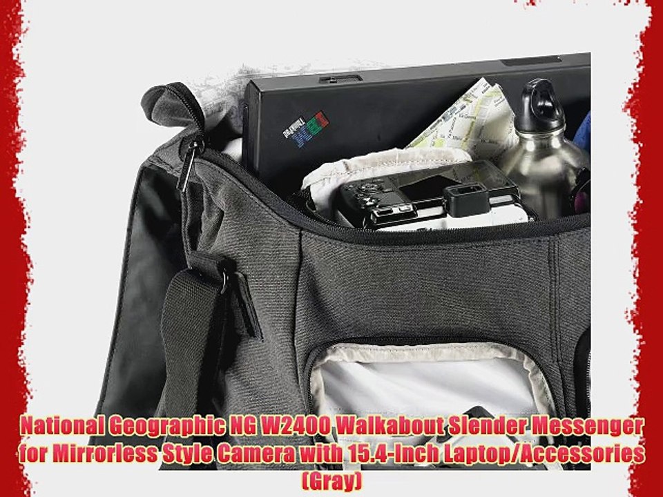 National Geographic NG W2400 Walkabout Slender Messenger for Mirrorless Style Camera with 15.4-Inch
