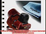 MegaGear Ever Ready Protective Leather Camera Case Bag for Panasonic?FZ1000 (Dark Brown)