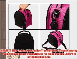 下载视频: MAGENTA Slim Compact Protective Travel Digital Camera Carrying Case with Accessory Compartment