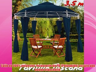 Tonnelle Tente de jardin metal rond avec c?t?s 35 m Bleu Pavillon Barnum r?ception
