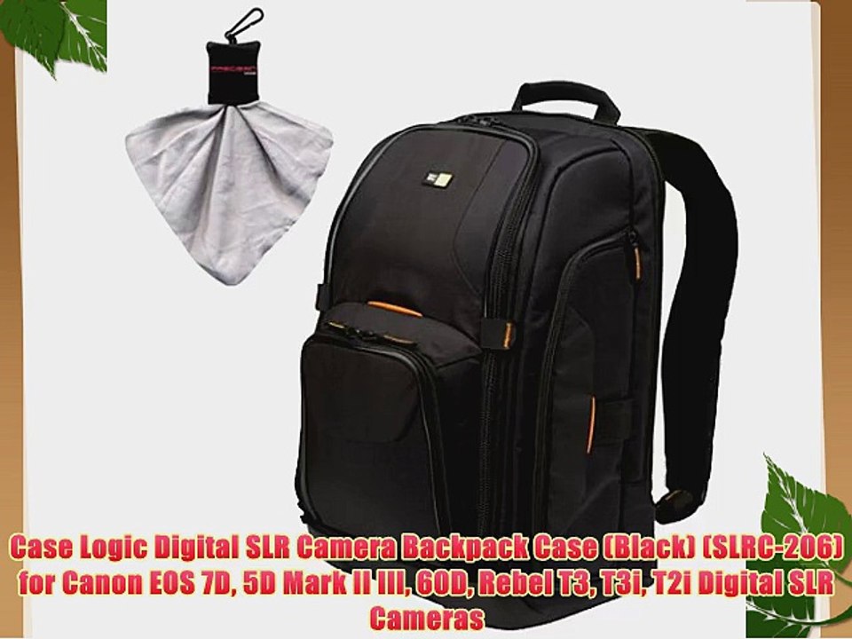 Case Logic Digital SLR Camera Backpack Case (Black) (SLRC-206) for Canon EOS 7D 5D Mark II