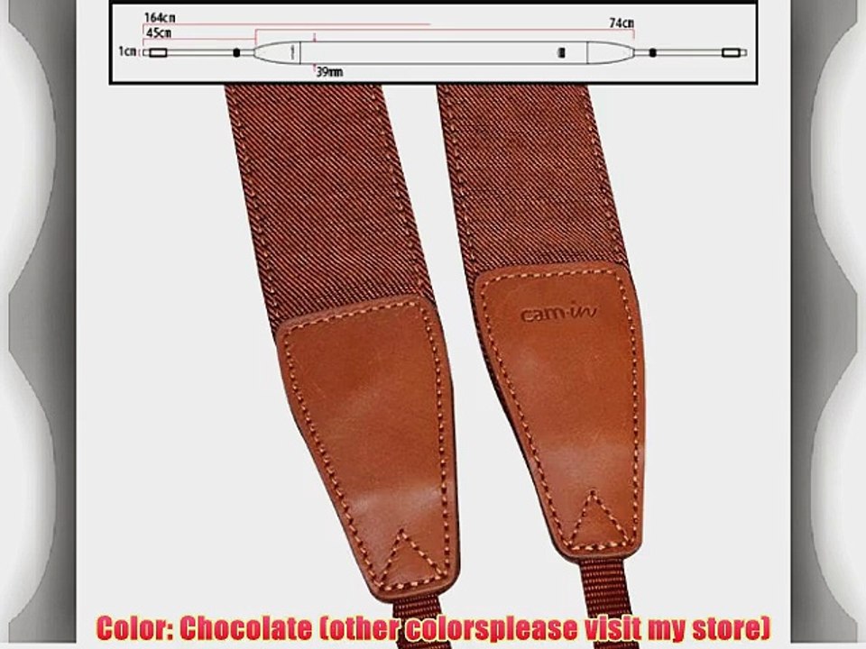Chocolate Denim/Leather Universal Camera Shoulder Neck Strap DSLR SLR 7173