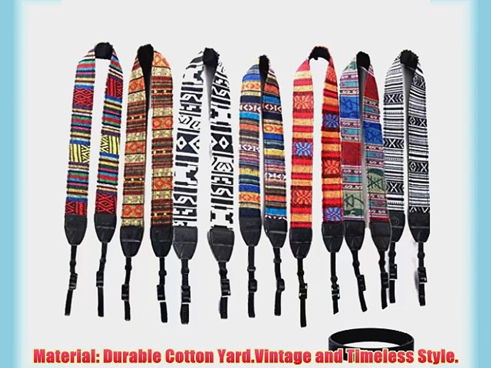 Eggsnow 7PCS Vintage SLR/DSLR Camera Neck Shoulder Strap for All DSLR Camera (Nikon Canon Sony