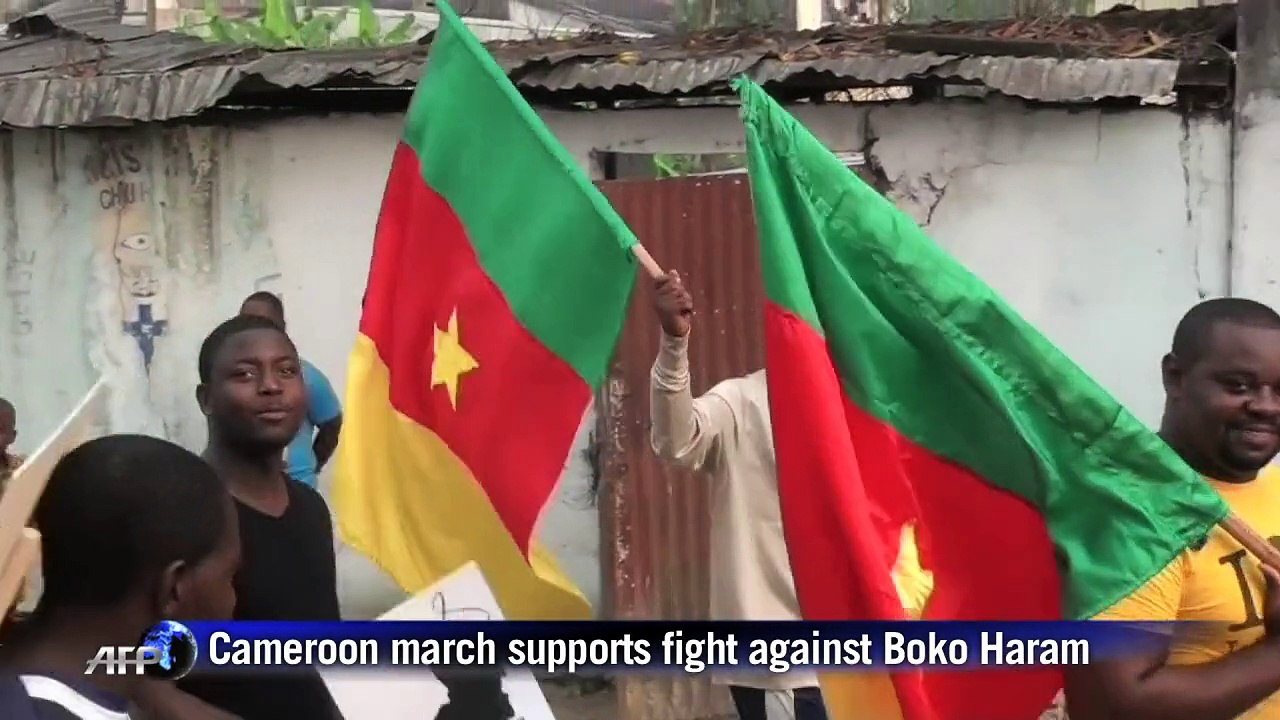 Cameroonians march to support fight against Boko Haram