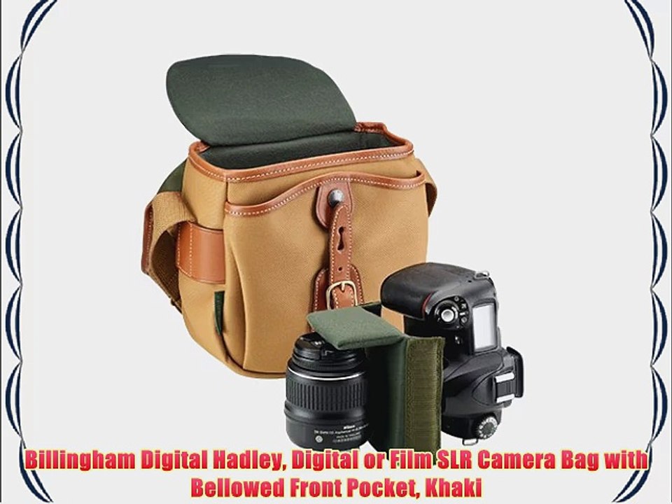 Billingham Digital Hadley Digital or Film SLR Camera Bag with Bellowed Front Pocket Khaki