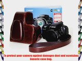 Case Premium Canon Powershot SX40HS SX50HS SX40 SX50 Dark Brown Leather Camera Case
