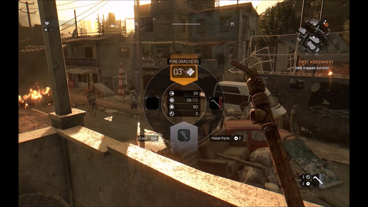 Dying Light Zombie Fight, Outdoor PC Gameplay HD 6770, i5 750, Part 2