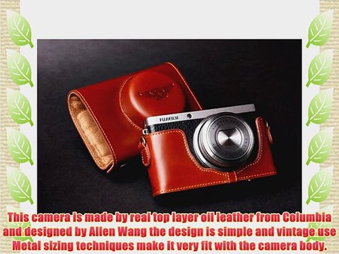 Handmade Genuine real Leather Full Camera Case bag cover for Fujifilm XF1 FUJI XF1 Brown Color