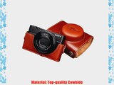 Tan Handmade Genuine Camera Full Leather Case Bag Cover for Sony RX100 M2 M3