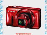 Canon PowerShot SX600 HS (Red)   16GB Memory Card   Standard Medium Digital Camera Case   Accessory