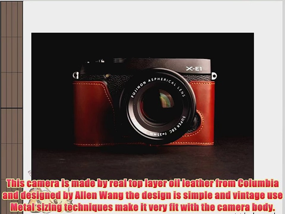 Handmade Genuine real Leather Half Camera Case bag cover for FUJIFILM X-E2 X-E1 XE2 XE1 Brown