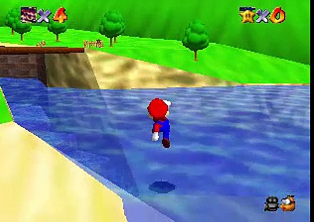 Super Mario 64 - Outside the Castle Freerun/Freeplay (TAS) with the 1996 BETA Life HUD from E3 and Gameshark
