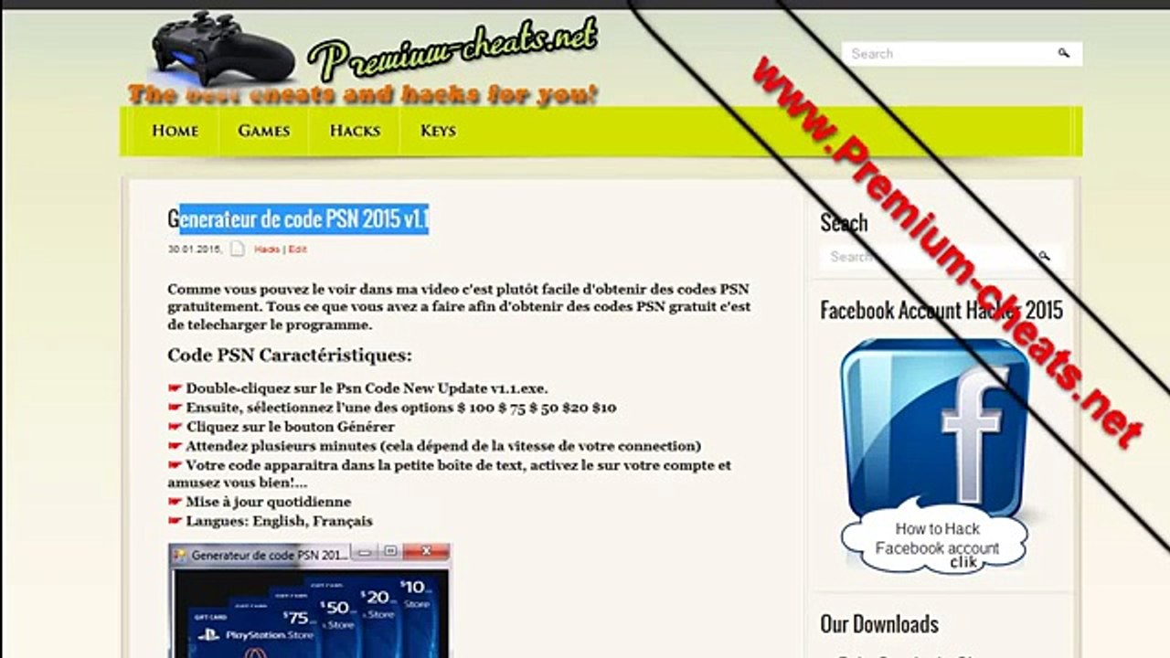 PSN carte code gratuit FR v1.1 * February 2015