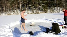 Ice bath emersion by Wim Hof.AVI