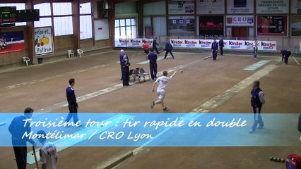 Troisième tour, tir rapide en double, CRO Lyon contre Montélimar, Sport Boules, J11 Elite, Saison 2014 /2015